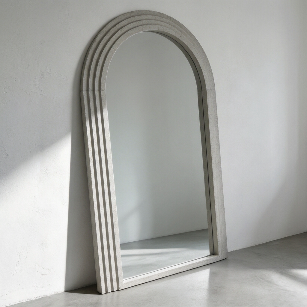 Brut Arch Floor Mirror – Concrete